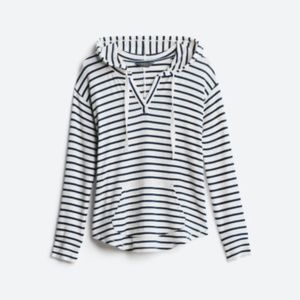 MARKET & SPRUCE Kallon Brushed Knit Hoodie - Blue/White Striped